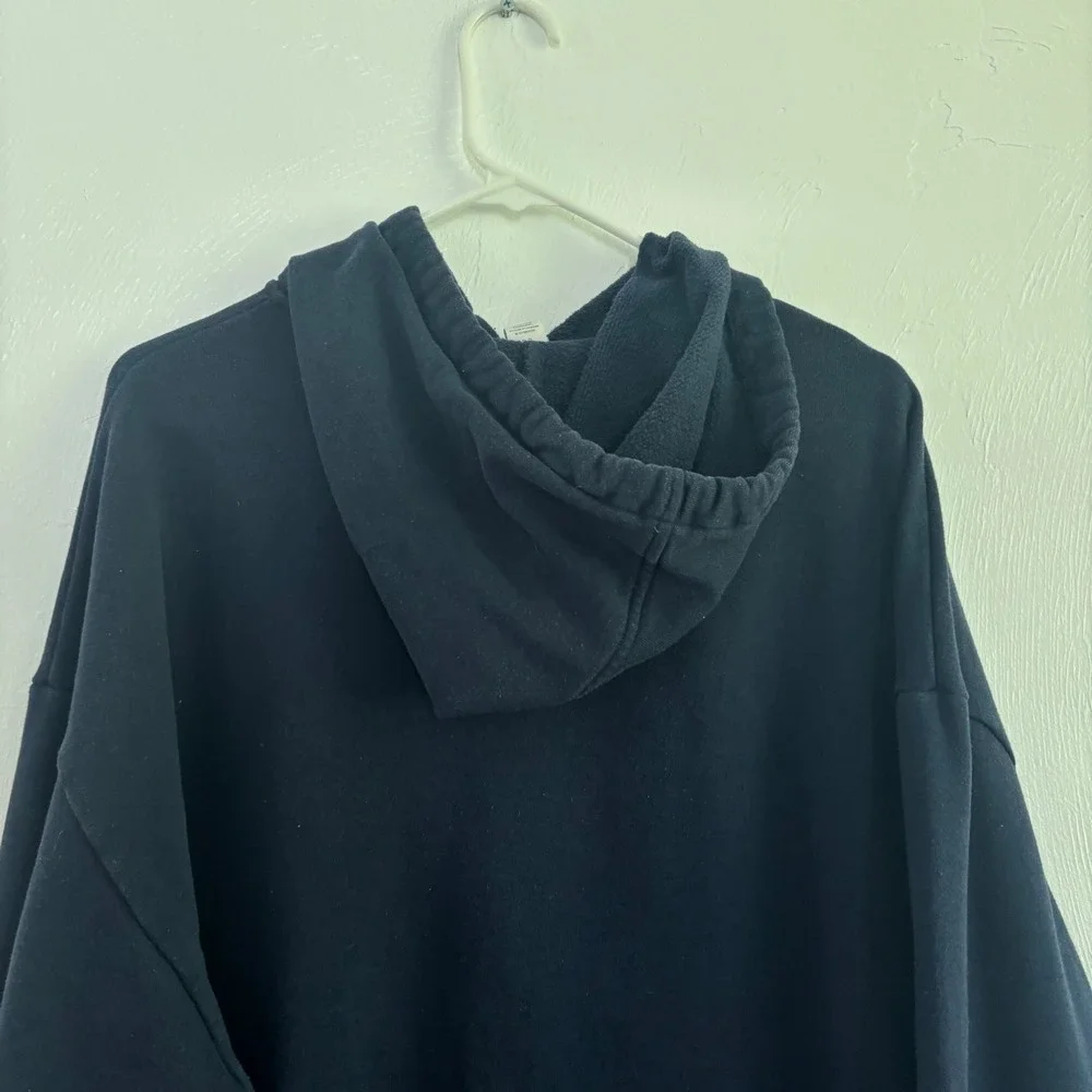 Alo Yoga Accolade Hoodie Size Large Navy Blue Heavyweight Pullover Sweatshirt